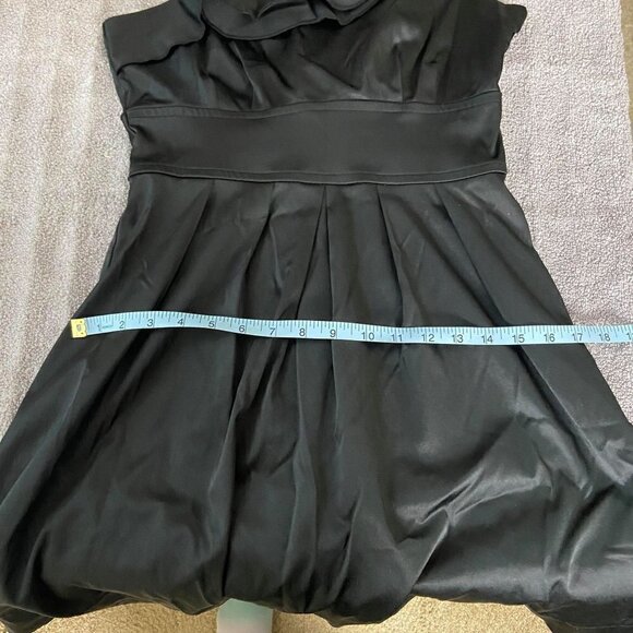 Speechless Black Ruffle Flower One Shoulder Mini Dress size 11 - Picture 14 of 15